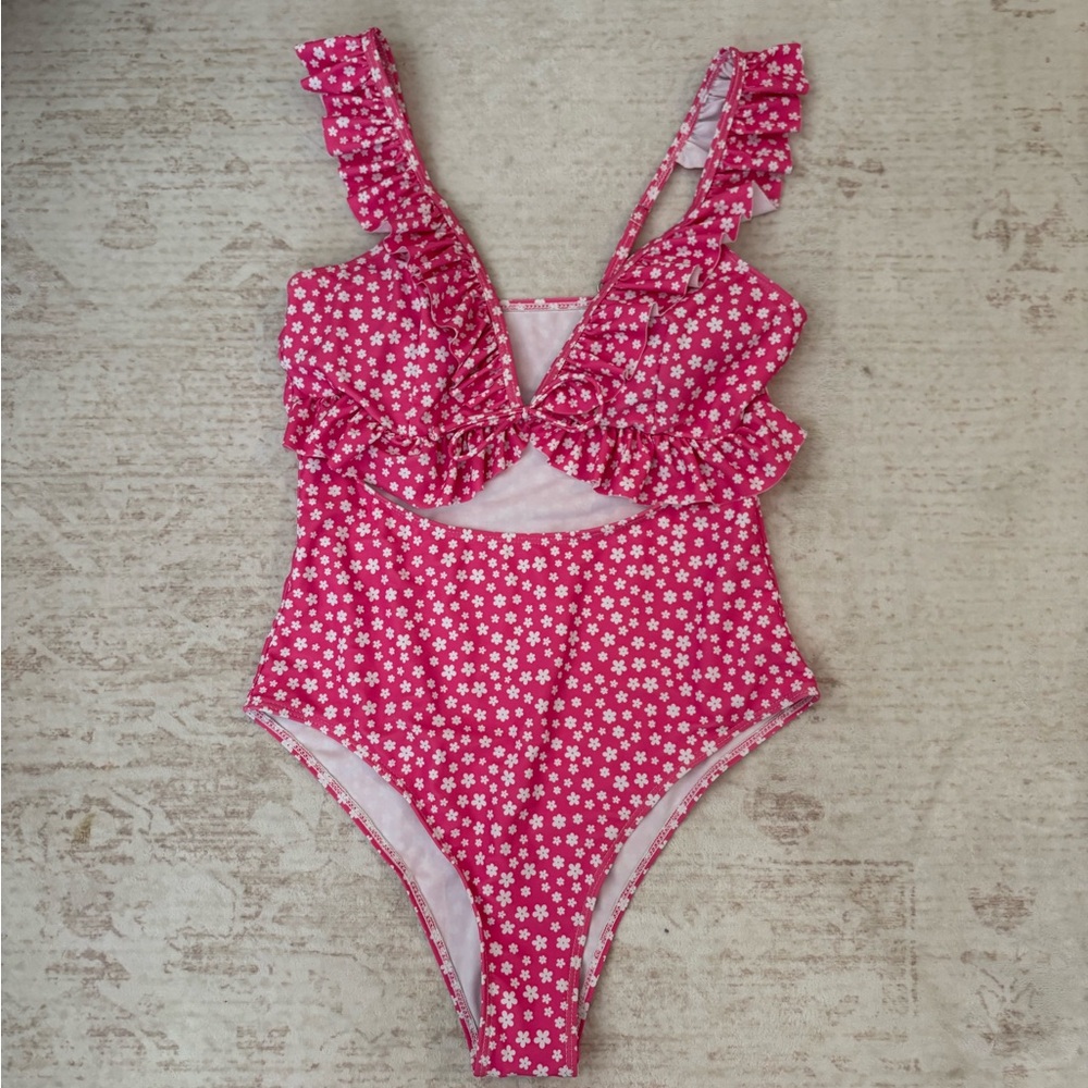 Pink Floral Swimsuit